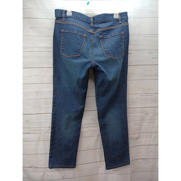 Ann Taylor Modern Dark Wash Denim Ankle Stretch 5-Pocket Blue Jeans Womens US 6 - Picture 2 of 7